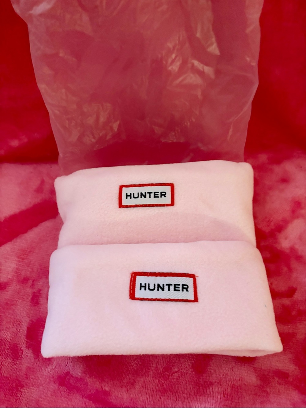 Hunter Pink Fleece Kids Headbands - Pack of 2